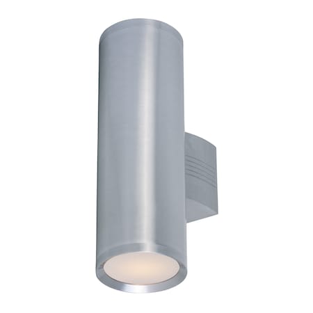 Lightray 2-Light 5 Wide Brushed Aluminum Outdoor Wall Sconce